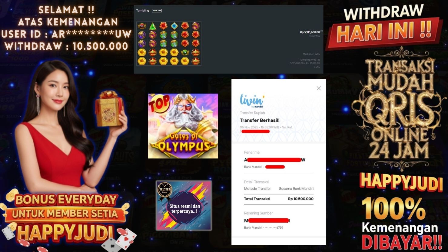 HAPPYJUDI JACKPOT SLOT GATES OF OLYMPUS